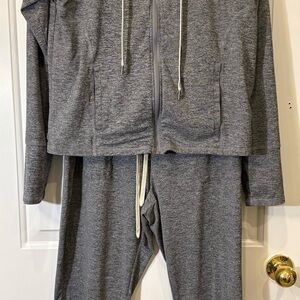 Gray Zip-Up Hoodie and Jogger Set